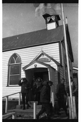 Fotografía de misa en Islas Malvinas