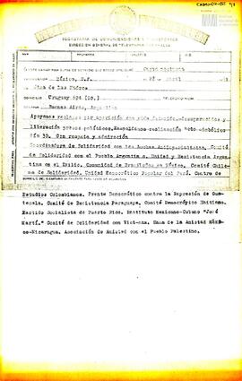 Carta de organismos del exilio para la Casa de las Madres