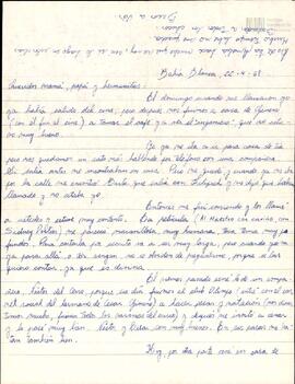 Carta de Eduardo Korsunsky a su mamá, papá y hermanas