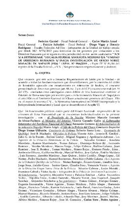 Oficio judicial de requerimiento de Juicio por la Verdad por la Masacre de Napalpí