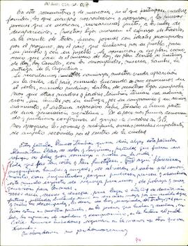 Borrador de discurso de Celia Jinkis de Korsunsky