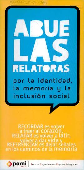Folleto de programa "Abuelas relatoras"