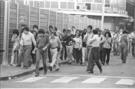 Fotografía de represión en la movilización de la CGT Brasil