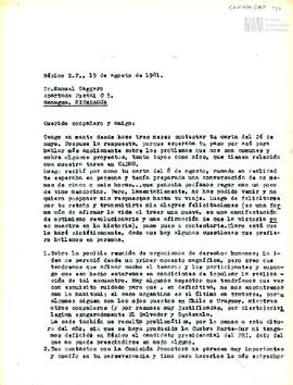 Carta de Carlos González Gartland para Manuel Gaggero