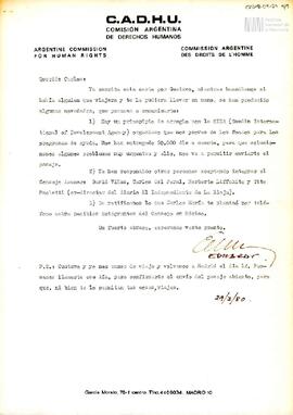 Carta de Eduardo Luis Duhalde para Carlos González Gartland