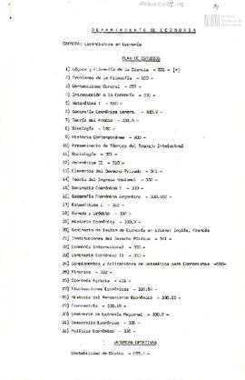 Plan de estudios de la licenciatura en Economía