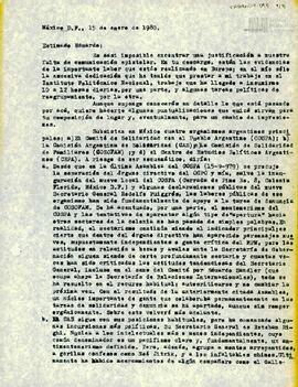 Carta para Eduardo de remitente no identificado