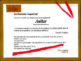 Invitación a "Aullar. Fragmentos de la memoria"