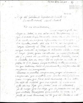 Fotocopia de carta de Celia Jinkis de Korsunsky al Teniente Coronel Fernando Saint Amant