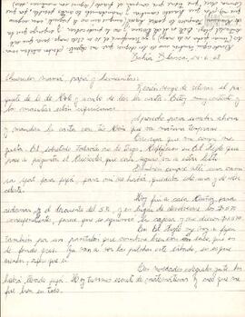 Carta de Eduardo Korsunsky a su mamá, papá y hermanas