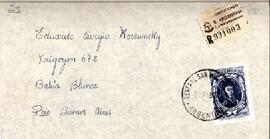 Sobre de carta de Silvia Susana Sbamba a Eduardo Sergio Korsunsky