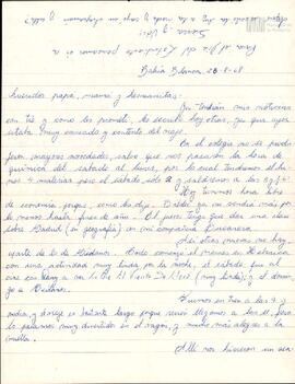 Carta de Eduardo Korsunsky a su mamá, papá y hermanas