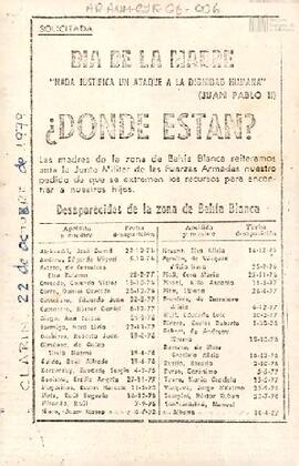 Solicitada de Madres de la zona de Bahía Blanca en ocasión del día de la madre