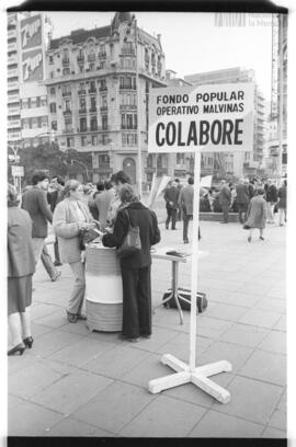 Fotografía de un cartel relacionado con la Guerra de Malvinas