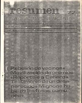 Testimonio de Juan Martín publicado en revista "Resumen 77 de la Actualidad Argentina"