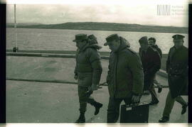 Fotografía del desembarco Argentino en el marco de la guerra de Malvinas