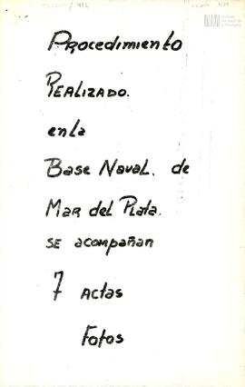 Actas de procedimiento de Base Naval de Mar del Plata