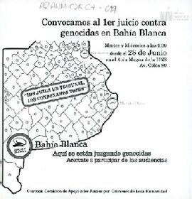 Convocatoria al primer juicio contra genocidas en Bahía Blanca