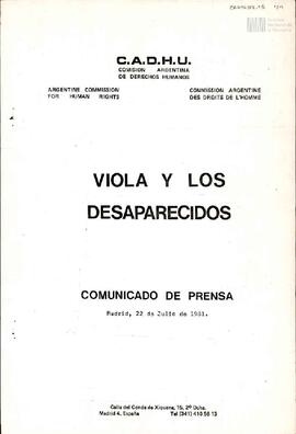 Publicación "Viola y los desaparecidos"