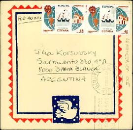Sobre de carta dirigido a la familia Korsunsky
