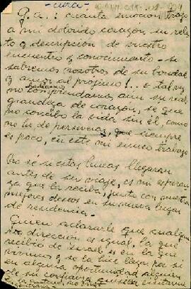 Carta de Celia Jinkis de Korsunsky a destinatario desconocido