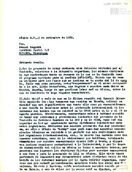 Carta de Carlos González Gartland para Manuel Gaggero