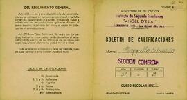 Boletín de calificaciones de la escuela secundaria de Eduardo Adolfo Capello