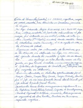 Anotaciones sobre la desaparición y búsqueda de Eduardo Korsunsky