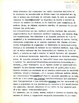 Carta de Carlos González Gartland y Susana Miguez para el Director
