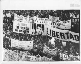 Fotografía de movilización por los presos políticos