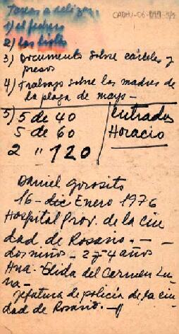 Anotación sobre Daniel Gorosito y sus familiares