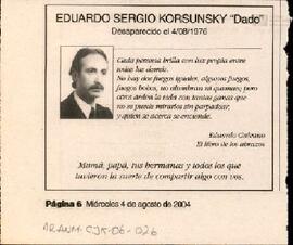 Recordatorio sobre Eduardo Korsunsky