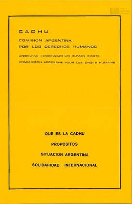 Folleto "Qué es la CADHU"