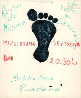 Afiche del recital "Musidrama" del grupo musical Sextozeyko