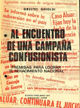 Publicación "Al encuentro de una campaña confusionista:Premisas para lograr el renacimiento ...