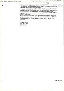 Correo electrónico de Rosana Merlos para Susana