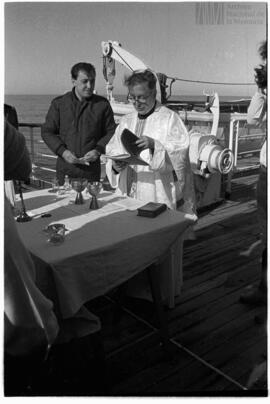 Fotografía de misa en Islas Malvinas