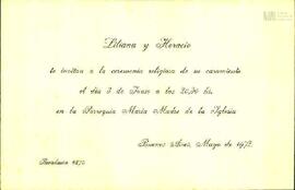 Copia digital de invitación de casamiento de Liliana y Horacio