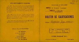 Boletín de calificaciones de la escuela secundaria de Jorge Antonio Capello