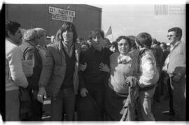 Fotografía del regreso de combatientes de Malvinas