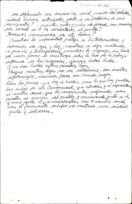 Borrador de discurso de Celia Jinkis de Korsunsky