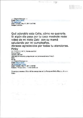 Correos electrónicos entre Pinky Pumilla y María del Carmen Aure
