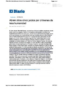 Artículo periodístico en El Diario