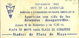 Panfleto de Madres de Plaza de Mayo