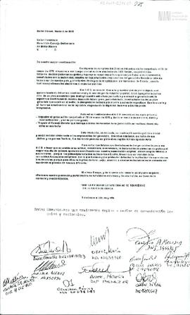 Carta de Nestor Allende, María del Carmen Aure, Ana María Cancello, Mónica Colaianni, Silvia Giro...