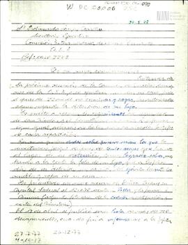 Borrador de carta de Celia Jinkis de Korsunsky a la Comisión Interamericana de Derechos Humanos (...