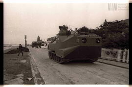 Fotografía del desembarco Argentino en el marco de la guerra de Malvinas