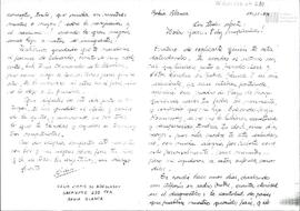 Carta de Celia Jinkis de Korsunsky para León Gieco