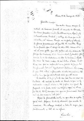 Fotocopia de carta de Ricardo Piazza a Celia Jinkis de Korsunsky