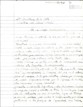 Fotocopia de carta de Celia Jinkis de Korsunsky a Ernestina Herrera de Noble
